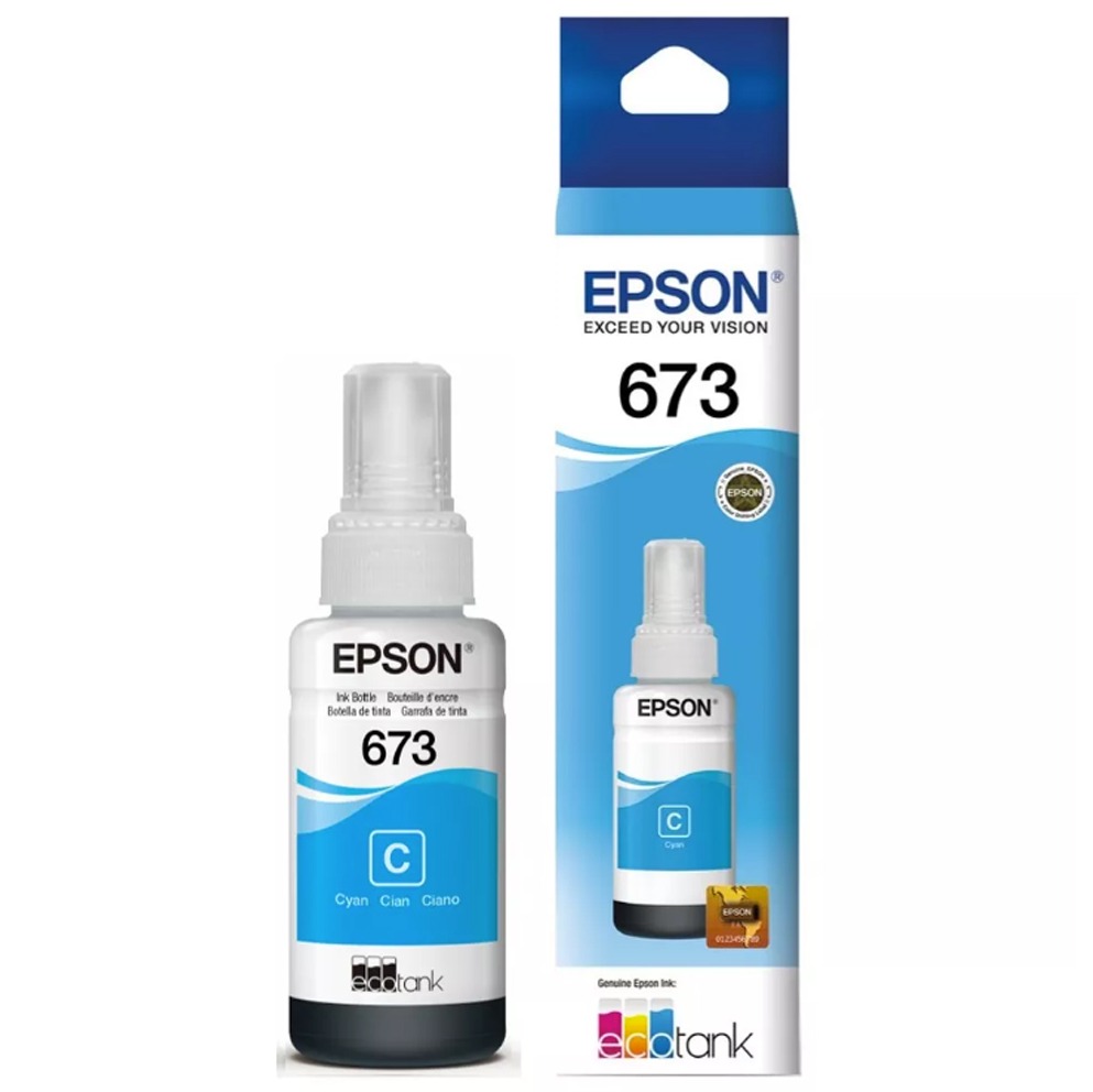 EPSON 673 (T673220) CIAN - BOTELLA DE TINTA CIAN PARA MODELO EPSON L800, 70ML, RENDIMIENTO APROX. 1800 FOTOS